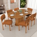 Ver imagem 2 de Kit 05 Cadeiras para Sala de Jantar Cozinha Living Estofada Dara L02 Bouclê Terracota - Lyam Decor