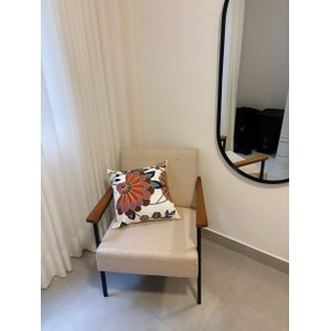 Poltrona Decorativa Fontana Linho Bege