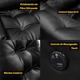 Poltrona do Papai com Massagem Couríssimo Preto Imperador - SOFA STORE - 8