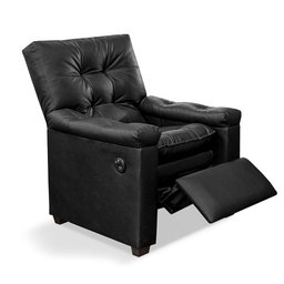 Poltrona do Papai com Massagem Couríssimo Preto Imperador - SOFA STORE - 2