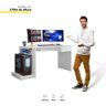 Mesa Escrivaninha Para Computador Setup Gamer Nitro 1 Gaveta Branco Fosco - Abmaza - 3