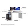Mesa Escrivaninha Para Computador Setup Gamer Nitro 1 Gaveta Branco Fosco - Abmaza - 4