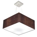 Ver imagem 1 de Lustre Pendente Quadrado Md-4071 Cúpula em Tecido 30/70x70cm Café - Bivolt