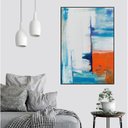 Ver imagem 1 de Quadro Canvas Pint Ab. Tons Branco Azul e Laranja 1,20x90