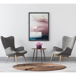 Quadro Canvas Pint Pátina Rosa,branco e Azul 90x70