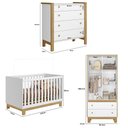 Ver imagem 2 de Quarto de Bebê Completo com Berço Slim Cômoda e Roupeiro Flora Branco Qmovi