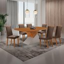 Ver imagem 1 de Mesa de Jantar Aster 6 Lugares Retangular MDF 180cm Marrom Moderna