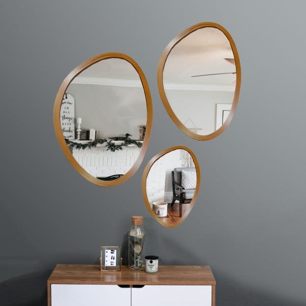 Espelho Decorativo Orgânico Freijó 35x50cm