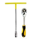 Ver imagem 1 de Kit De Chave T 14Mm Aço Vanadium + Chave Catraca Reversível