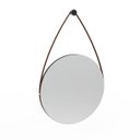 Ver imagem 6 de Espelho Adnet Wood Preto Alça Corino Café 38 cm