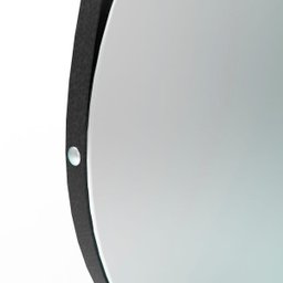 Espelho Adnet Wood Preto Alça Corino Café 38 cm - 3