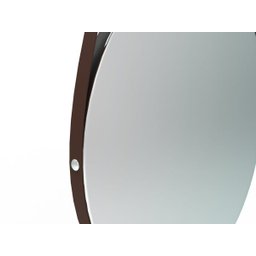 Espelho Adnet Wood Preto Alça Corino Café 38 cm - 7