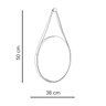 Espelho Adnet Wood Preto Alça Corino Café 38 cm - 5