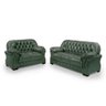 Sofá Rei Conjunto 2 e 3 Lugares Couríssimo Capitonê Verde 863 Império Estofados - 1