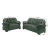 Sofá Rei Conjunto 2 e 3 Lugares Couríssimo Capitonê Verde 863 Império Estofados - 2