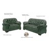 Sofá Rei Conjunto 2 e 3 Lugares Couríssimo Capitonê Verde 863 Império Estofados - 3