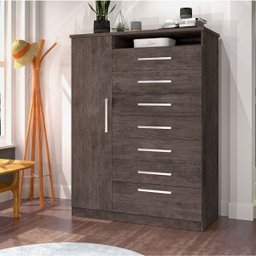 Cômoda 1 Porta 7 Gavetas Mega J&A Móveis - 1