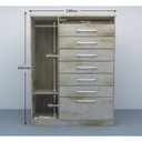 Ver imagem 3 de Cômoda 1 Porta 7 Gavetas Mega J&A Móveis