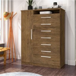 Cômoda 1 Porta 7 Gavetas Mega J&A Móveis - 1