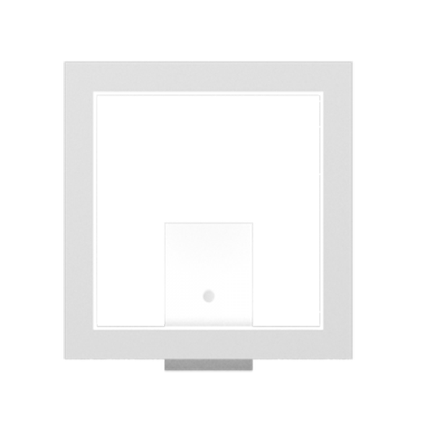 Arandela Quadrada LED 8w 2700k 40x40cm em Madeira - Laca branca