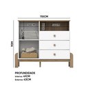 Ver imagem 4 de Cômoda Quarto Infantil 110cm 1 Porta 3 Gavetas Happy Branco/Jequitibá H02 - D'Rossi