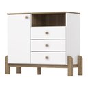 Ver imagem 2 de Cômoda Quarto Infantil 110cm 1 Porta 3 Gavetas Happy Branco/Jequitibá H02 - D'Rossi