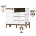 Ver imagem 3 de Cômoda Quarto Infantil 110cm 1 Porta 3 Gavetas Happy Branco/Jequitibá H02 - D'Rossi
