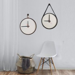 Relógio Adnet Branco Alça Caramelo Mostrador Branco Ponteiro Preto 30 cm - 4