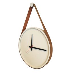 Relógio Adnet Branco Alça Caramelo Mostrador Branco Ponteiro Preto 30 cm - 3