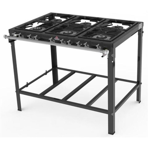 Fogão Industrial Baixa Pressão 6 Queimadores Simples PMS-600 Progás