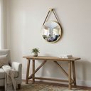 Ver imagem 7 de Kit 2 Espelhos Redondo Adnet Decorativo Suspenso com Alça 40cm + Suporte Dourado com Alça Caramelo