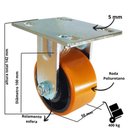 Ver imagem 3 de Rodizio Industrial Carga Pesada 4x2 Pol. Fixo 400 Kg