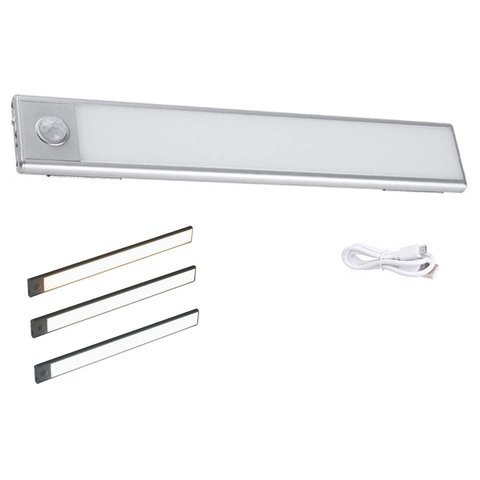 Luminaria Led 3 Tons Sensor Movimento Presença 3 Modos Bateria Recarregavel Usb Iluminaçao Sala Quar