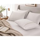 Ver imagem 2 de Jogo de Cama Queen 3PÇS Noah Branco c/Filete Caramelo Karsten