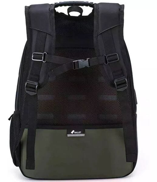 Mochila Notebook Preta Cabo de Aço USB Fone Impermeável - Verde escuro - 6