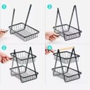 Ver imagem 7 de Fruteira Cesto Duplo Aramado Organizador Fruta Legume Bancada Mesa Cozinha Multiuso Armario Escritor