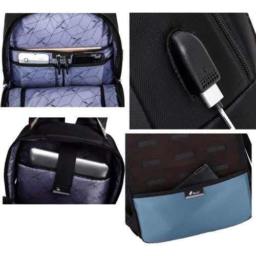 Mochila Usb Cabo De Aço Masculina Escolar Executiva Notebook - Cinza - 4