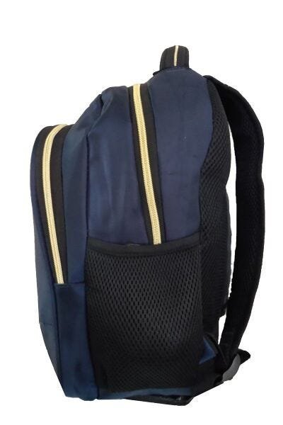 Mini Mochila Bolsa Escolar Forrada Impermeável Reforçada Feminina - Azul escuro - 2