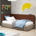 Ver mais imagens de Painel Cabeceira Cama Box Casal King Size Lana 195cm Suede Terracota - Desk Design