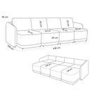 Ver imagem 5 de Sofá Cama para Sala de Estar 5 Lugares 436cm Montserrat K01 Bouclê Cinza - Lyam Decor