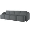 Ver imagem 6 de Sofá Cama para Sala de Estar 5 Lugares 436cm Montserrat K01 Bouclê Cinza - Lyam Decor