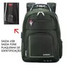 Mochila Impermeavel Saida Usb Saida Fone Resistente Escolar  Fone - Verde - 4
