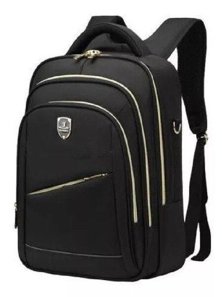 Mochila Feminina Masculina Bolsa Notebook com Alça Tiracolo Laptop - Preto - 1