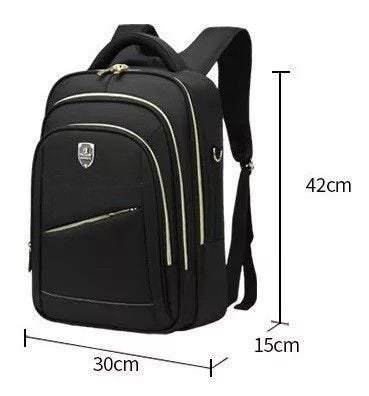 Mochila Feminina Masculina Bolsa Notebook com Alça Tiracolo Laptop - Preto - 4