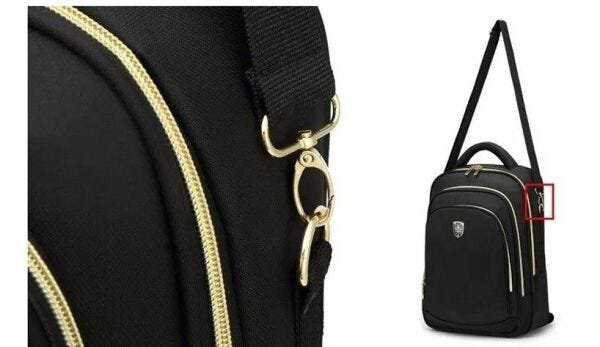 Mochila Feminina Masculina Bolsa Notebook com Alça Tiracolo Laptop - Preto - 2
