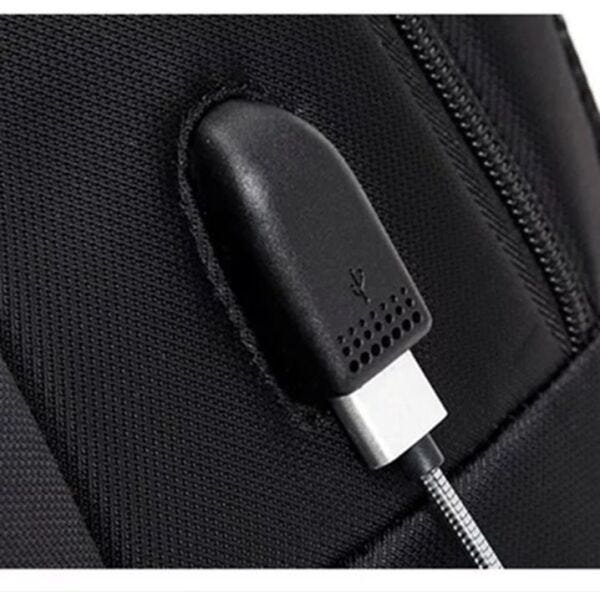 Mochila Bolsa Masculino Impermeável Usb Notebook Resistente - Preto - 4