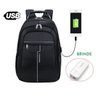 Mochila USB Notebook Cabo de Aço Executiva Preta Impermeável Com Power Bank - Preto - 1