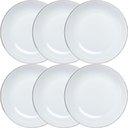 Ver imagem 1 de Jogo 6 Pratos Fundos 20,5cm Branco Porcelana Legacy Silver L