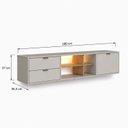 Ver imagem 3 de Rack para TV até 65 Polegadas Suspenso 180cm com LED e 2 Gavetas Mel Arenas Yescasa
