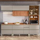 Ver imagem 2 de Cozinha Modulada Proença 5 Peças com Aéreo 120cm Ripado Nogueira Touch-nude Prime Tx - Demartêz